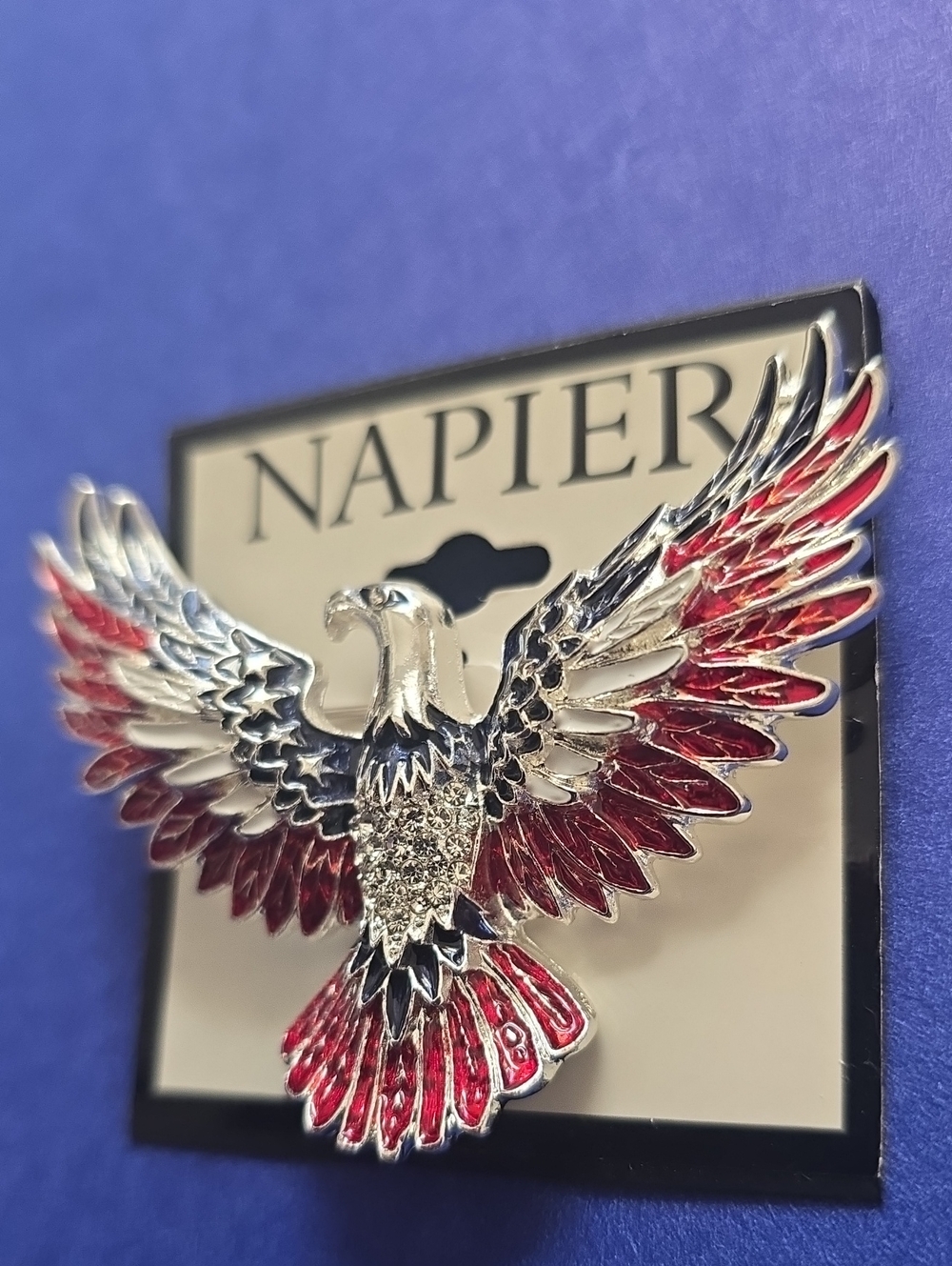 NAPIER BRAND WOMEN'S BEAUTIFUL AMERICAN EAGLE FASHION JEWELRY PIN BROOCH - Picture 10 of 13